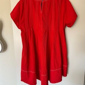 Pilcro Short-Sleeve Denim Mini Swing